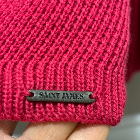 Saint James Pink Button Front Wool Blend Cardigan Nautical Sz 8 - Picture 6 of 14